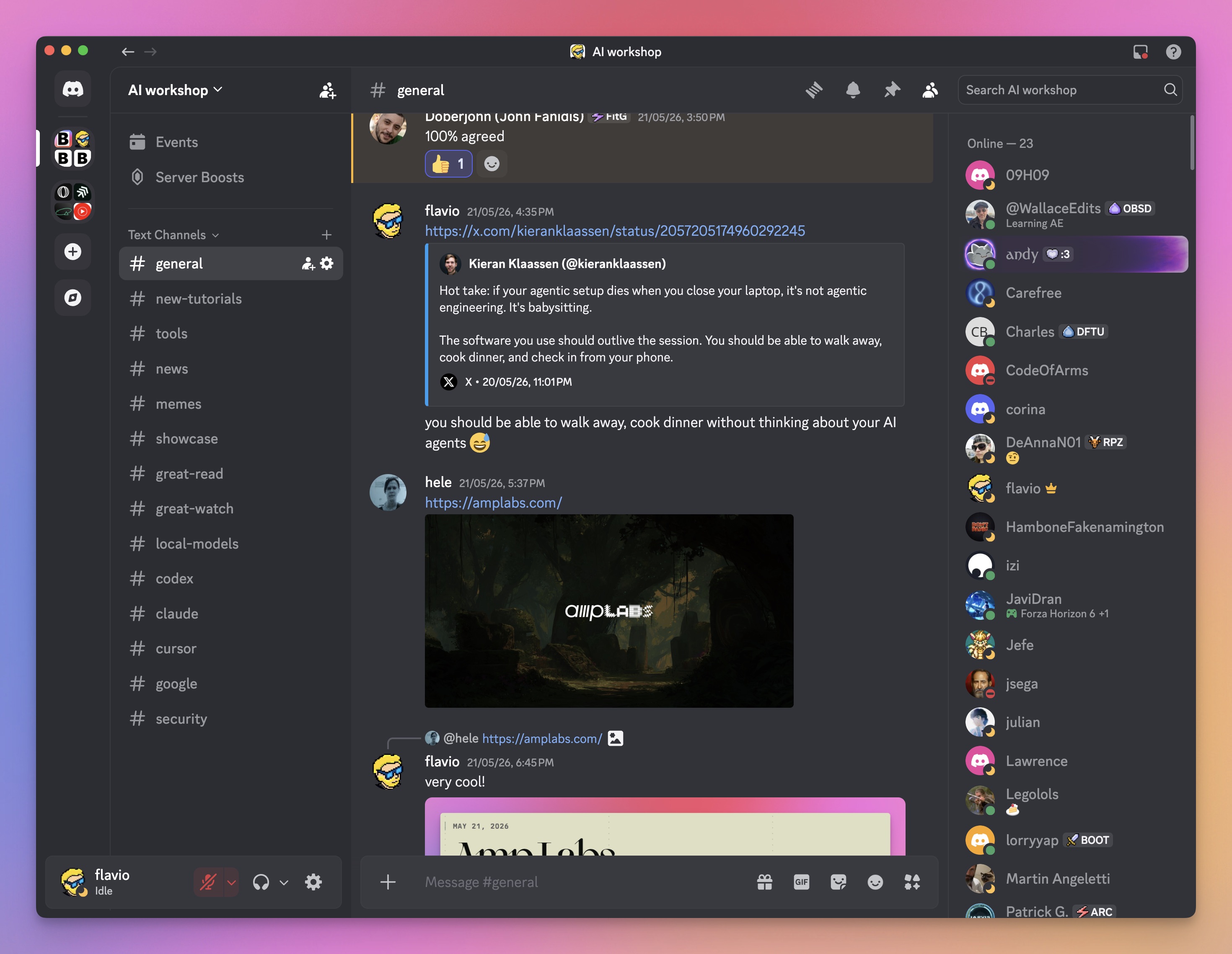 Screenshot of the Cook with AI Discord community